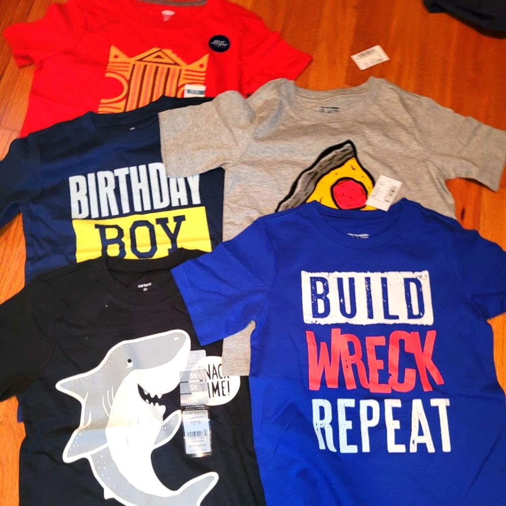 Lot of 5 Bots 5t T-shirts NWT